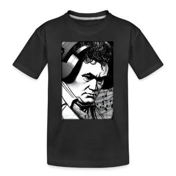 Ludwig van Beethoven DJ Kopfhörer Musik Party - Kinder Premium Bio T-Shirt - Schwarz - Vorne