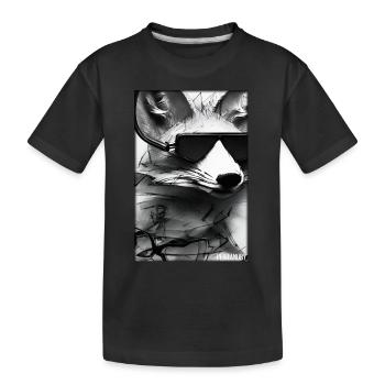Fox Sunglasses Wildlife Forest Animals Wilderness - Kids' Premium Organic T-Shirt - black - Front