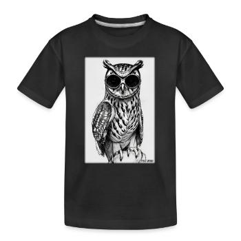 Owl Sunglasses Wildlife Bird Forest Animal Forest - Kids' Premium Organic T-Shirt - black - Front
