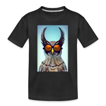 Owl Sunglasses Wildlife Bird Forest Animal Forest - Kids' Premium Organic T-Shirt - black - Front
