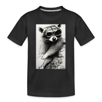 Raccoon Sunglasses Wildlife Forest Animal Forest Nature - Kids' Premium Organic T-Shirt - black - Front