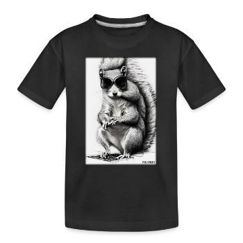 Squirrel Sunglasses Wildlife Forest Animal Forest - Kids' Premium Organic T-Shirt - black - Front
