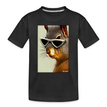 Squirrel Sunglasses Wildlife Forest Animal Forest - Kids' Premium Organic T-Shirt - black - Front
