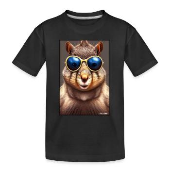 Squirrel Sunglasses Wildlife Forest Animal Forest - Kids' Premium Organic T-Shirt - black - Front