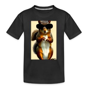 Squirrel Sunglasses Wildlife Forest Animal Forest - Kids' Premium Organic T-Shirt - black - Front