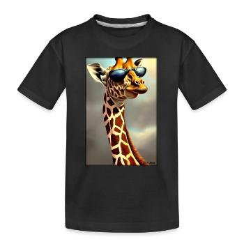 Giraffe Sonnenbrille Tierwelt Tiere Zoo Safari - Kinder Premium Bio T-Shirt - Schwarz - Vorne