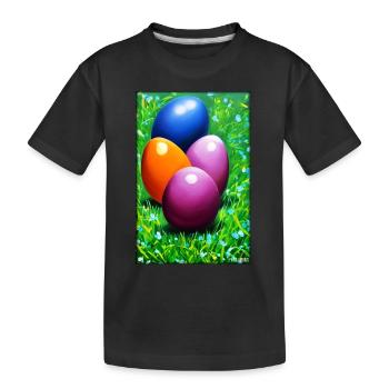 Easter Egg Easter Colorful Eggs Holiday - Kids' Premium Organic T-Shirt - black - Front
