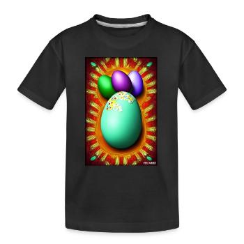 Osterei Ostern Osterfest Bunte Eier Feiertag - Kinder Premium Bio T-Shirt - Schwarz - Vorne