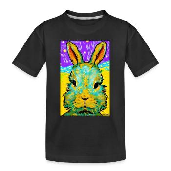 Hase Osterhase Ostern Haustier Osterfest Feiertag - Kinder Premium Bio T-Shirt - Schwarz - Vorne