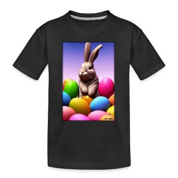 Hase Osterhase Ostern Haustier Osterfest Feiertag - Kinder Premium Bio T-Shirt - Schwarz - Vorne