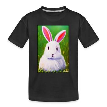 Hase Osterhase Ostern Haustier Osterfest Feiertag - Kinder Premium Bio T-Shirt - Schwarz - Vorne