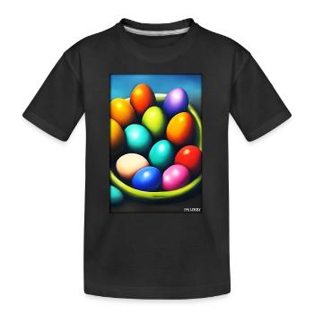 Easter Egg Easter Colorful Eggs Holiday - Kids' Premium Organic T-Shirt - black - Front