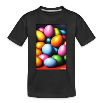 Osterei Ostern Osterfest Bunte Eier Feiertag - Kinder Premium Bio T-Shirt - Schwarz - Vorne