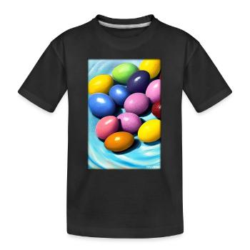 Osterei Ostern Osterfest Bunte Eier Feiertag - Kinder Premium Bio T-Shirt - Schwarz - Vorne