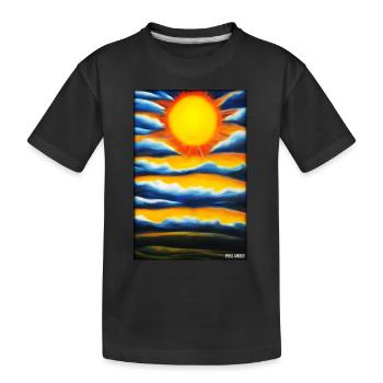 Sonne Sommer Natur Urlaub Sonnenschein Sonnenlicht - Kinder Premium Bio T-Shirt - Schwarz - Vorne