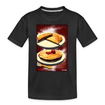 Pfannkuchen Frühstück Lecker Essen Backen Speise - Kinder Premium Bio T-Shirt - Schwarz - Vorne