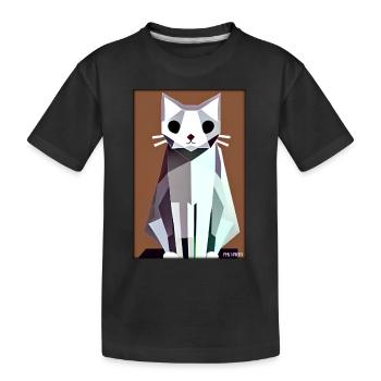 Katze Kater Polygon Tier Stubentiger Haustier - Kinder Premium Bio T-Shirt - Schwarz - Vorne