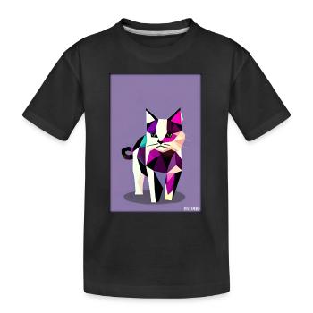 Katze Kater Polygon Tier Stubentiger Haustier - Kinder Premium Bio T-Shirt - Schwarz - Vorne