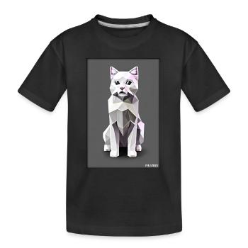 Katze Kater Polygon Tier Stubentiger Haustier - Kinder Premium Bio T-Shirt - Schwarz - Vorne