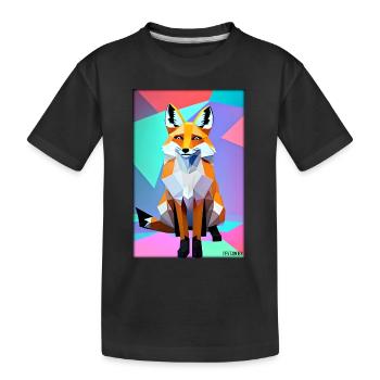 Fox Polygon Forest Dwellers Forest Animal Wilderness Animal - Kids' Premium Organic T-Shirt - black - Front