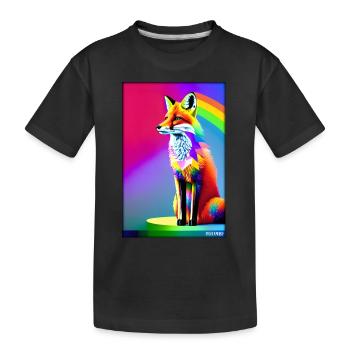 Fox Polygon Forest Dwellers Forest Animal Wilderness Animal - Kids' Premium Organic T-Shirt - black - Front