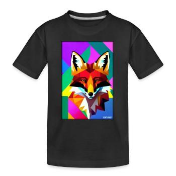 Fox Polygon Forest Dwellers Forest Animal Wilderness Animal - Kids' Premium Organic T-Shirt - black - Front