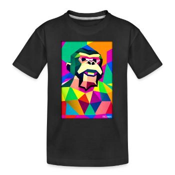 Monkey Polygon Animals Wilderness Zoo Africa Safari - Kids' Premium Organic T-Shirt - black - Front