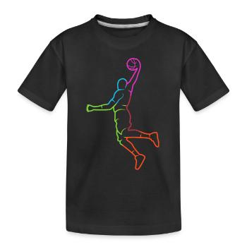 Basketball Player Silhouette Colorful Basketball Player - Kids' Premium Organic T-Shirt - black - Front