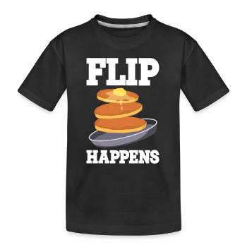 Pfannkuchen - Kinder Premium Bio T-Shirt - Schwarz - Vorne