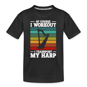 Harfe - Kinder Premium Bio T-Shirt - Schwarz - Vorne
