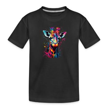 Girffe coloré - T-shirt bio Premium Enfant - noir - Devant