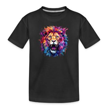 Lion puissant - T-shirt bio Premium Enfant - noir - Devant