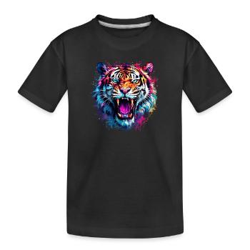 Tigre coloré II - T-shirt bio Premium Enfant - noir - Devant