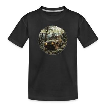 Defender 90 Open Road Real Habitat Off-Road 4x4 - Kids' Premium Organic T-Shirt - black - Front