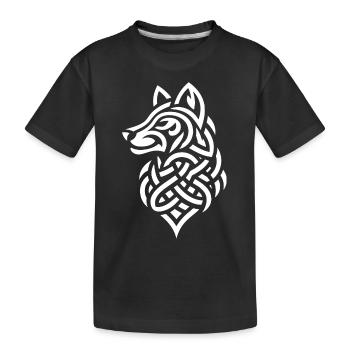 Keltischer Wolf - Kinder Premium Bio T-Shirt - Schwarz - Vorne