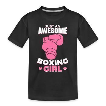 Just a great boxing girl - Kids' Premium Organic T-Shirt - black - Front
