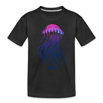 Flottez, méduses avec des tentacules, créatures marines - T-shirt bio Premium Enfant - noir - Devant