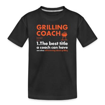 Griller Coach Definition Grilling - Kids' Premium Organic T-Shirt - black - Front