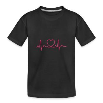 Herzschlag Puls Puls Geschenkidee - Kinder Premium Bio T-Shirt - Schwarz - Vorne