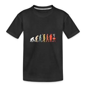 Barbeque Evolution BBQ Lover Grilling Meat Grill - Kids' Premium Organic T-Shirt - black - Front