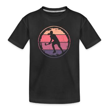 Hockeyspielerin Feldhockey Frauen Hockey Mädchen - Kinder Premium Bio T-Shirt - Schwarz - Vorne