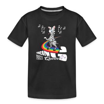 Dancing Zebra Dancer Dancing Rainbow "dancing" - Kids' Premium Organic T-Shirt - black - Front