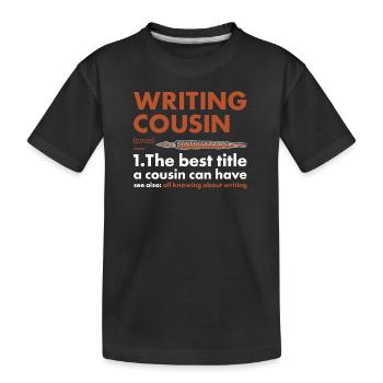 Writer Cousin Definition Writing - Kids' Premium Organic T-Shirt - black - Front