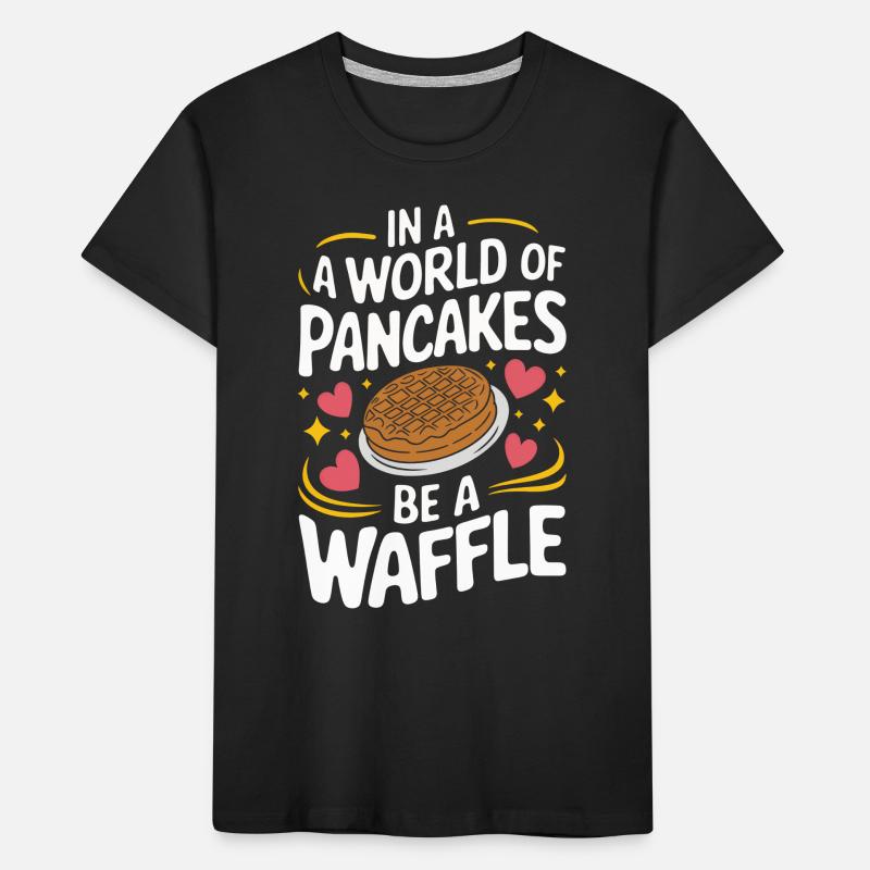 Waffles Breakfast Sweets Kids' Premium Organic T-Shirt