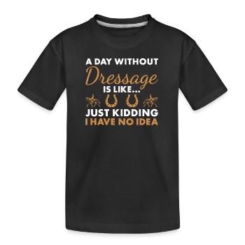 Cavalier Une journée sans dressage - T-shirt bio Premium Enfant - noir - Devant