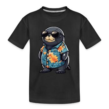 Seal Animal Funny Summer - Kids' Premium Organic T-Shirt - black - Front