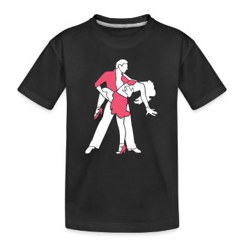 Danse Silhouette Couple Danseurs Danse romantique - T-shirt bio Premium Enfant - noir - Devant