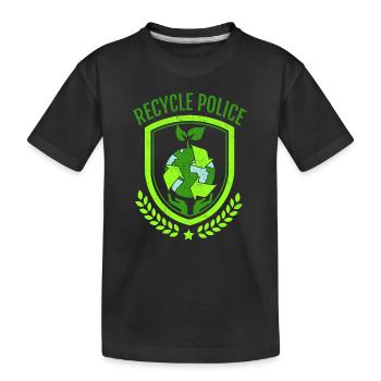 Recycler la police Réduire la réutilisation Sauvegarder le cadeau de la planète Terre - T-shirt bio Premium Enfant - noir - Devant