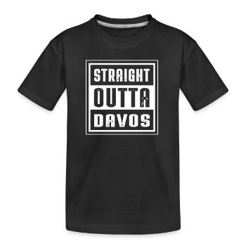STRAIGHT OUTTA DAVOS - Kinder Premium Bio T-Shirt - Schwarz - Vorne