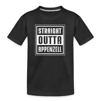 STRAIGHT OUTTA APPENZELL - Kinder Premium Bio T-Shirt - Schwarz - Vorne
